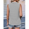 image:imageImily Bela Womens Ribbed Tank Tops Zipper V Neck Polo Shirts  Dressy Casual Blouses Sleeveless Golf Shirts Collared Loose Business Summer Camisole TopsWhite Stripe