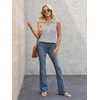 image:imageImily Bela Womens Ribbed Tank Tops Zipper V Neck Polo Shirts  Dressy Casual Blouses Sleeveless Golf Shirts Collared Loose Business Summer Camisole TopsWhite Stripe
