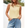image:imageImily Bela Womens Ribbed Tank Tops Zipper V Neck Polo Shirts  Dressy Casual Blouses Sleeveless Golf Shirts Collared Loose Business Summer Camisole TopsApricot