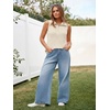 image:imageImily Bela Womens Ribbed Tank Tops Zipper V Neck Polo Shirts  Dressy Casual Blouses Sleeveless Golf Shirts Collared Loose Business Summer Camisole TopsWave Point Color