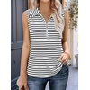 image:imageImily Bela Womens Ribbed Tank Tops Zipper V Neck Polo Shirts  Dressy Casual Blouses Sleeveless Golf Shirts Collared Loose Business Summer Camisole TopsWhite Stripe